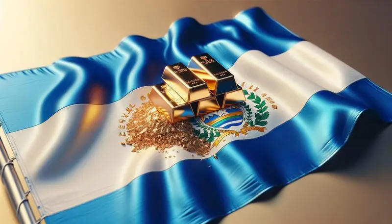 Gold bars on El Salvador flag