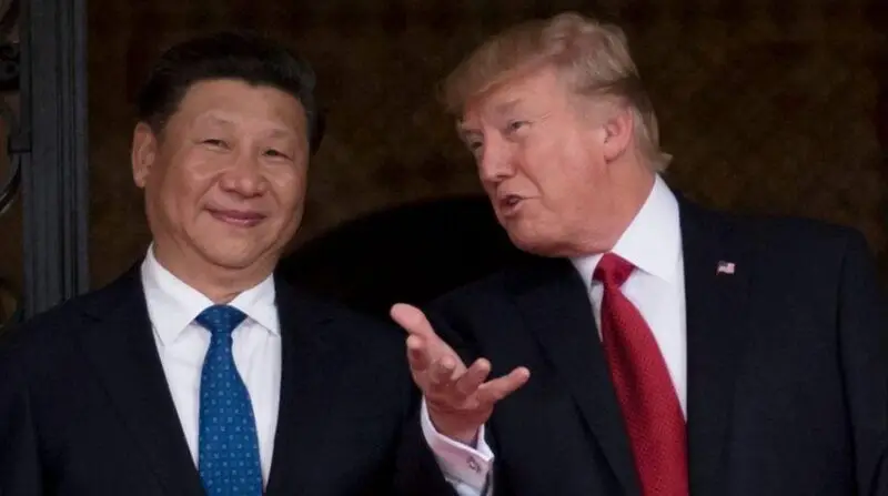 Trump making Xi smile while explaining