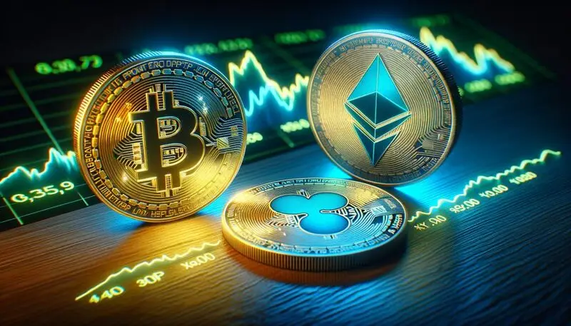 BTC and Ripple coin with Ethereum