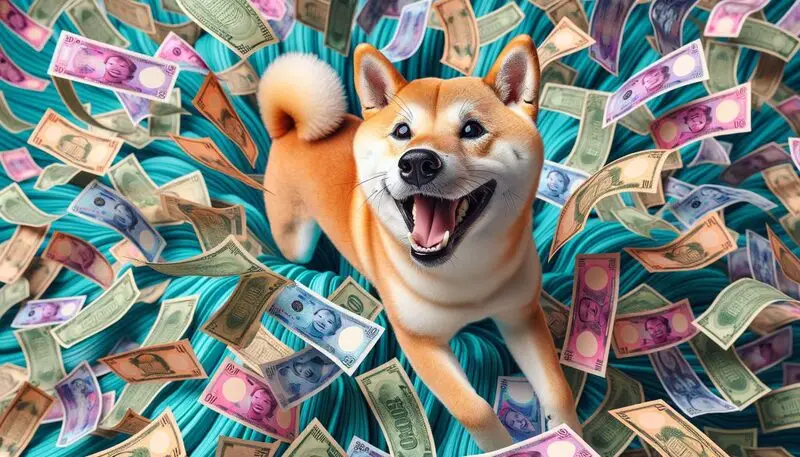 doge swimming in money