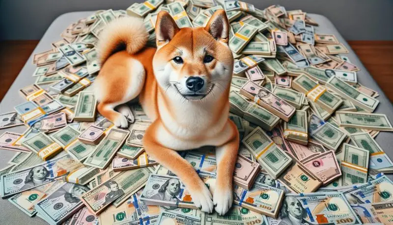 Shiba Inu bed of money