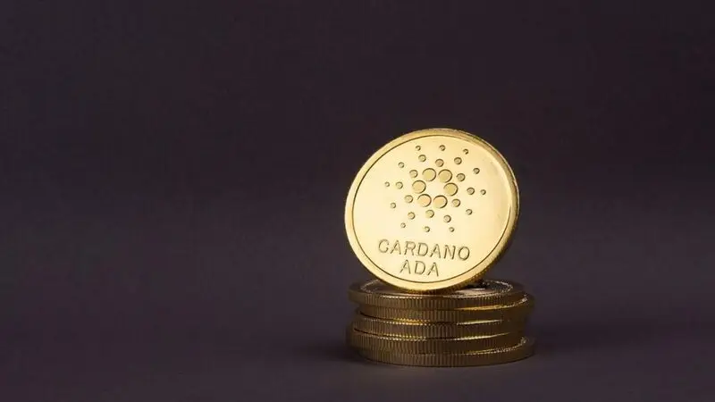 Cardano ADA cryptocurrency coin On Table