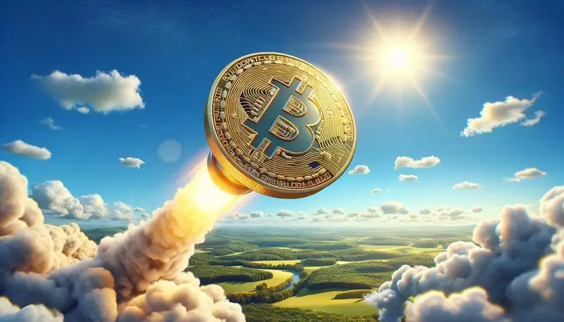 bitcoin cryptocurrency rising sky