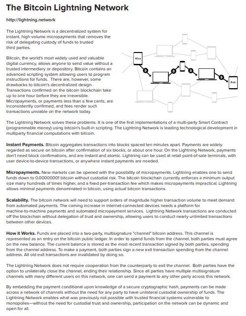 Bitcoin Lightning Network