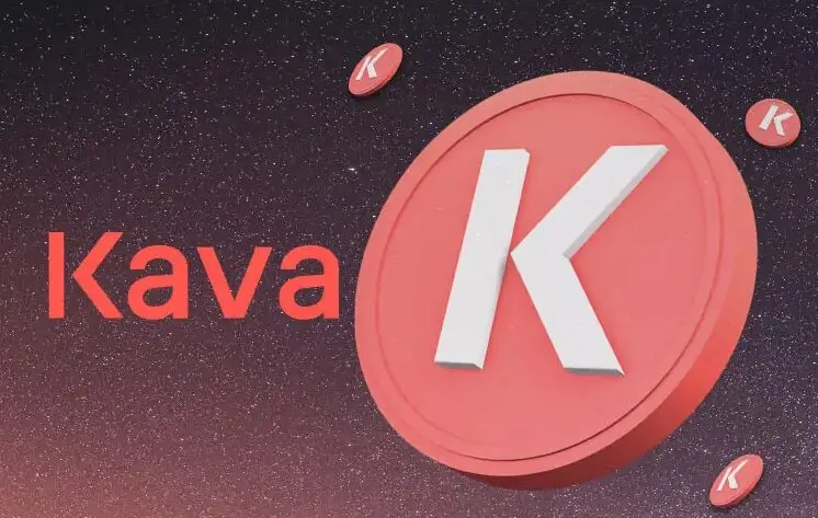 3D Kava coins with K logo on space background