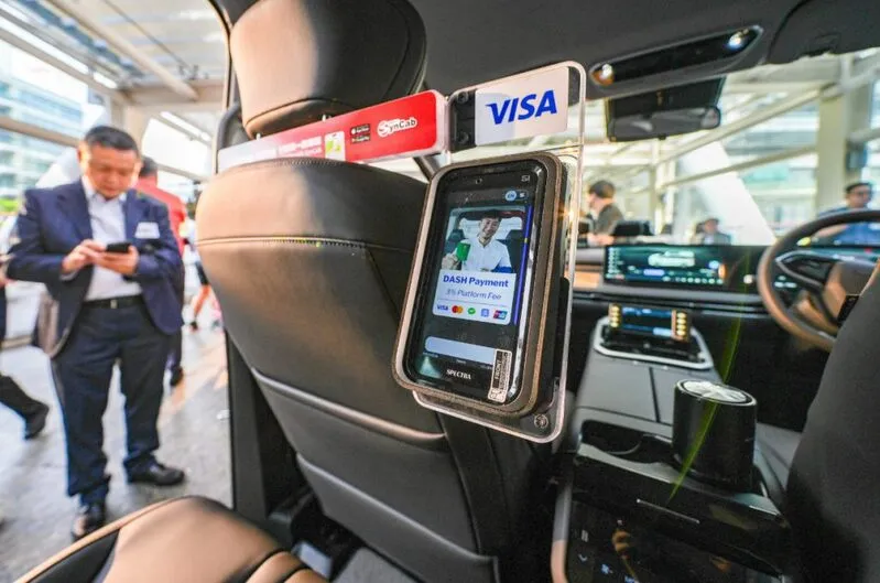 Hong Kong taxi with payment terminal interface