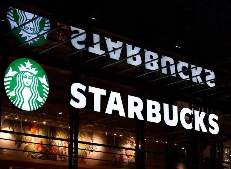 Starbucks sign above entrance