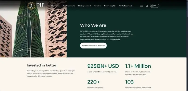 PIF official website homepage