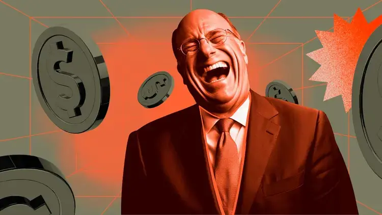 Blackrock CEO laughing on the way to the bank