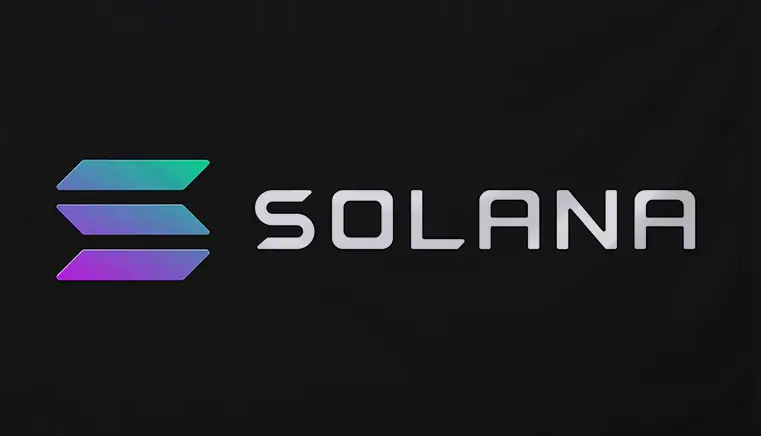 Solana logo on black background