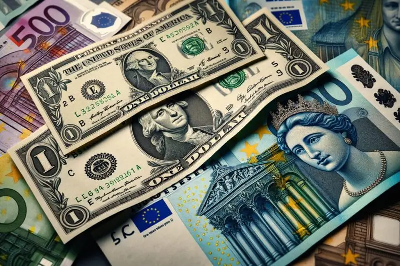 US dollar, Euro and Pound banknotes illustration