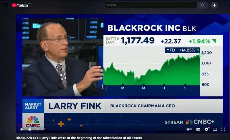 Larry Fink discussing BlackRock stock performance