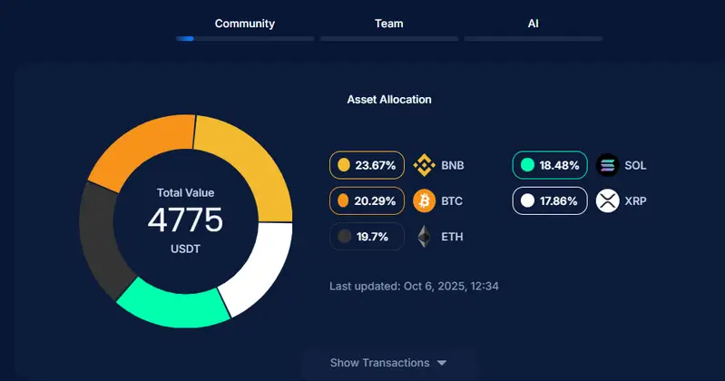 Community portfolio allocation pie chart