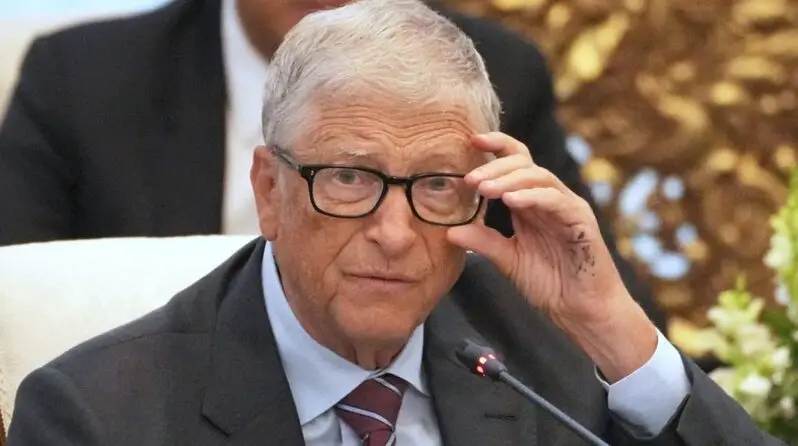 Bill Gates speaking at a recent press conference announcing his philanthropy plans