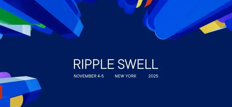 Ripple Swell 2025 conference promotional graphic showing Day 2 announcement
